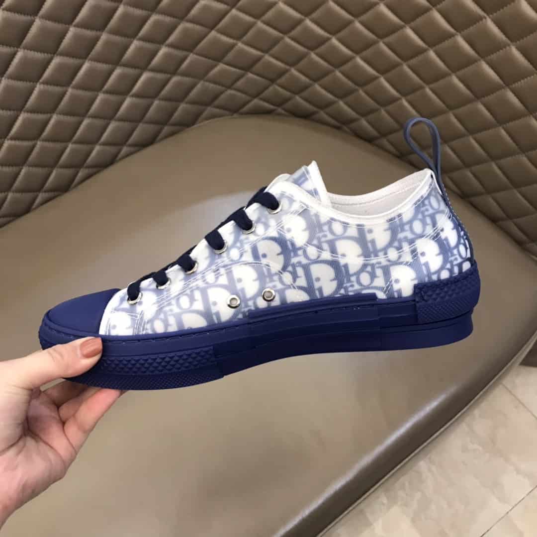 D*or b23 low-top sneaker in blue D*or oblique - cd28