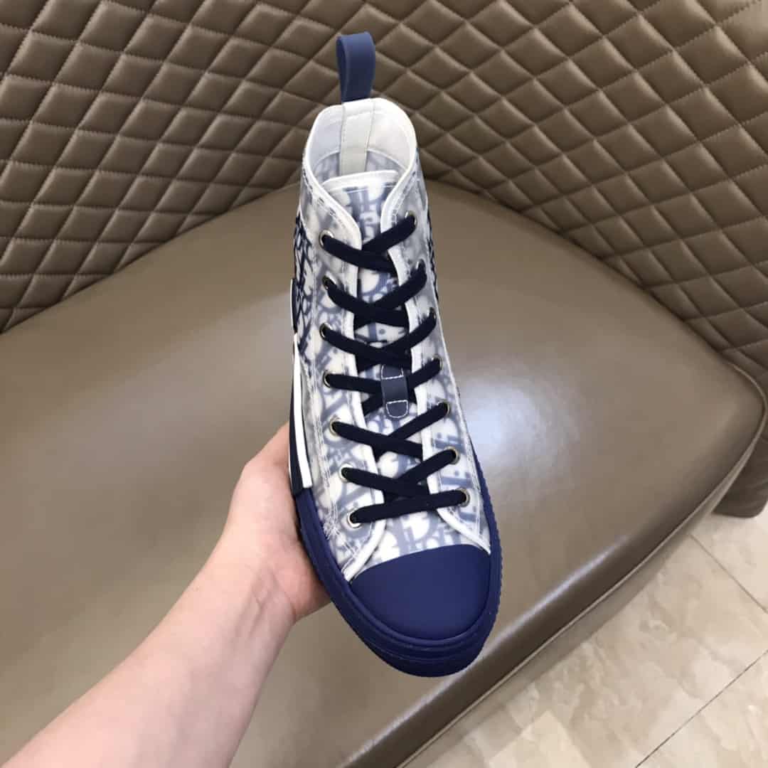 D*or b23 high-top sneaker in blue D*or oblique