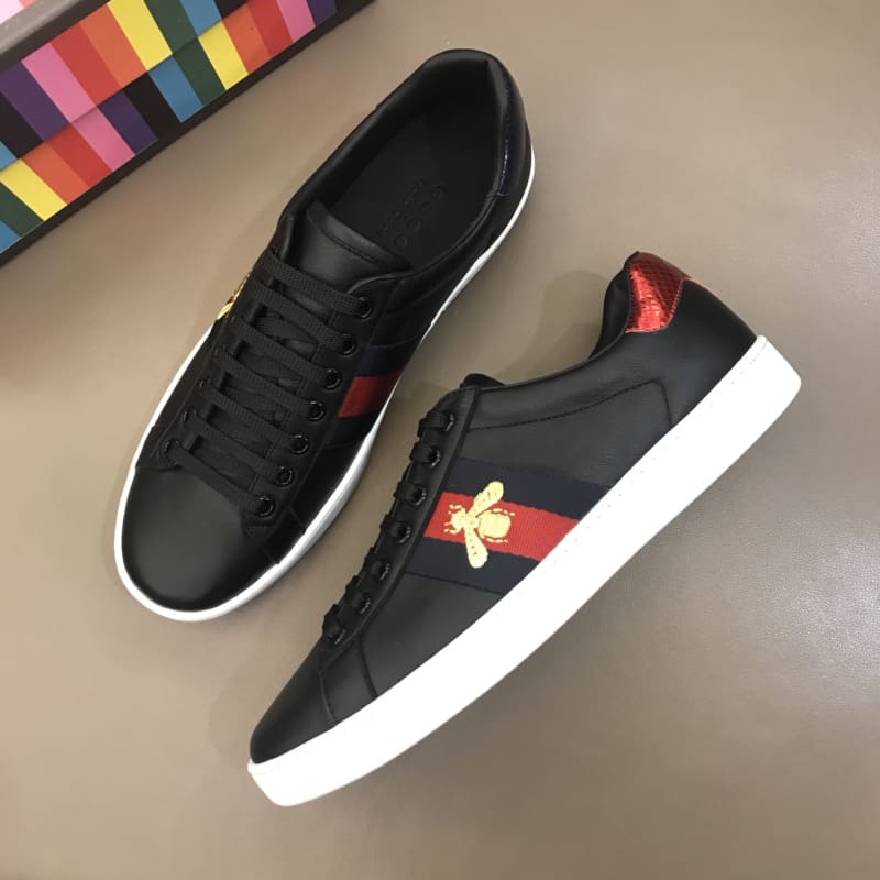 G*u*i ace embroidered bee sneaker - gc37