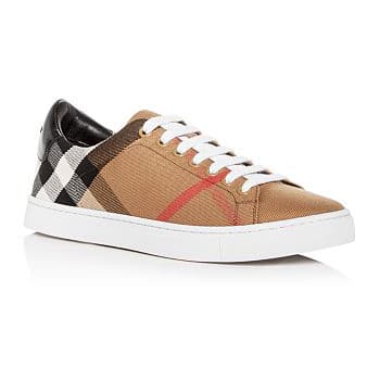 B**rry albert house check & leather low-top sneaker - bbr3