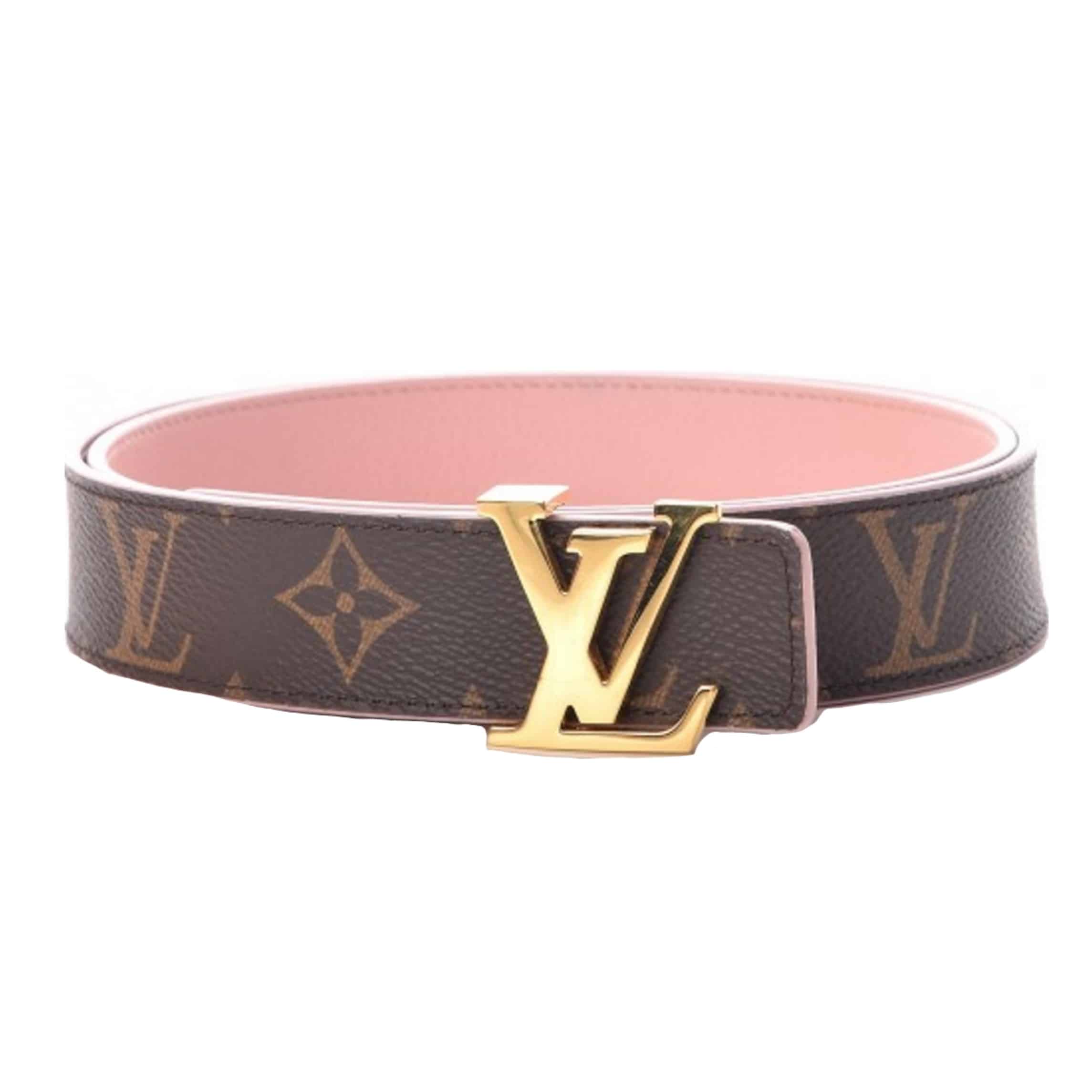 l0*is V*t0n belt lv initiales reversible monogram rose poudre - b33