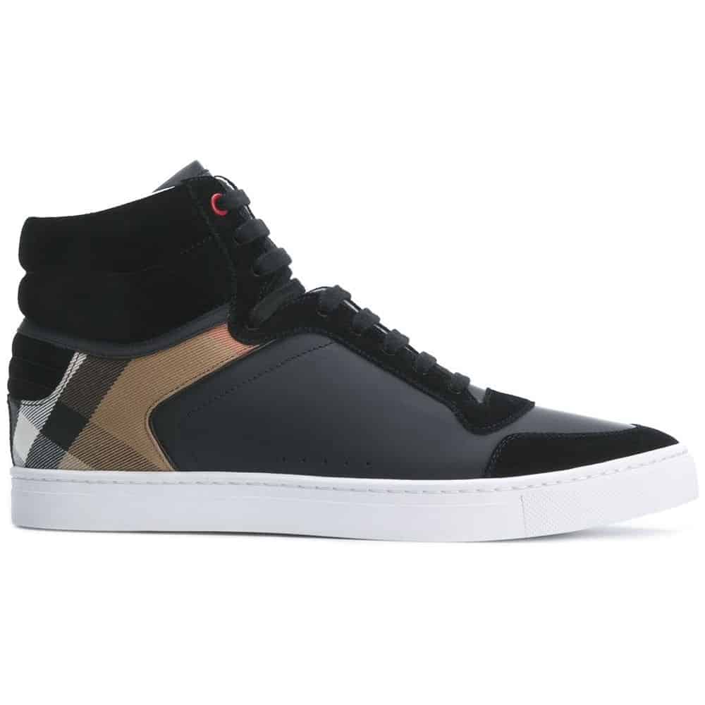 B**rry leather and house check hi-top sneakers - bbr28