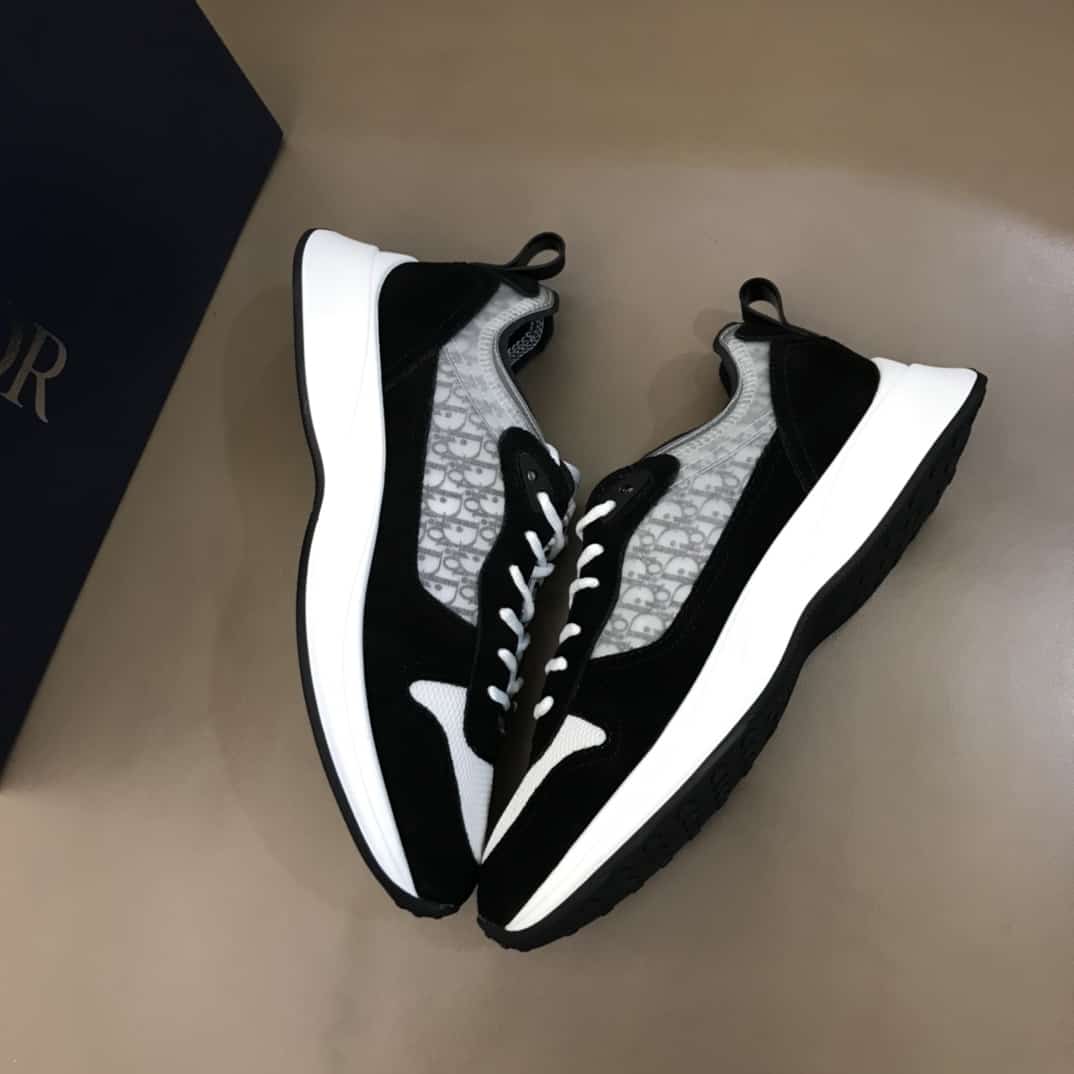 D*or b25 oblique black suede runner - cd37