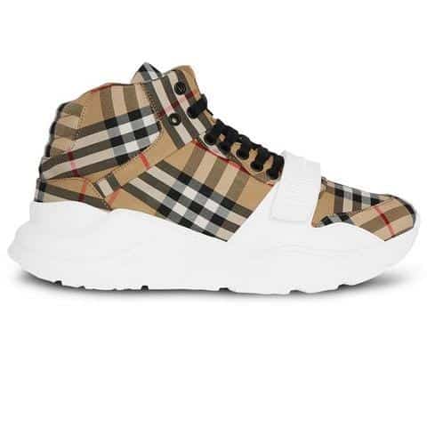 B**rry vintage check high-top sneakers