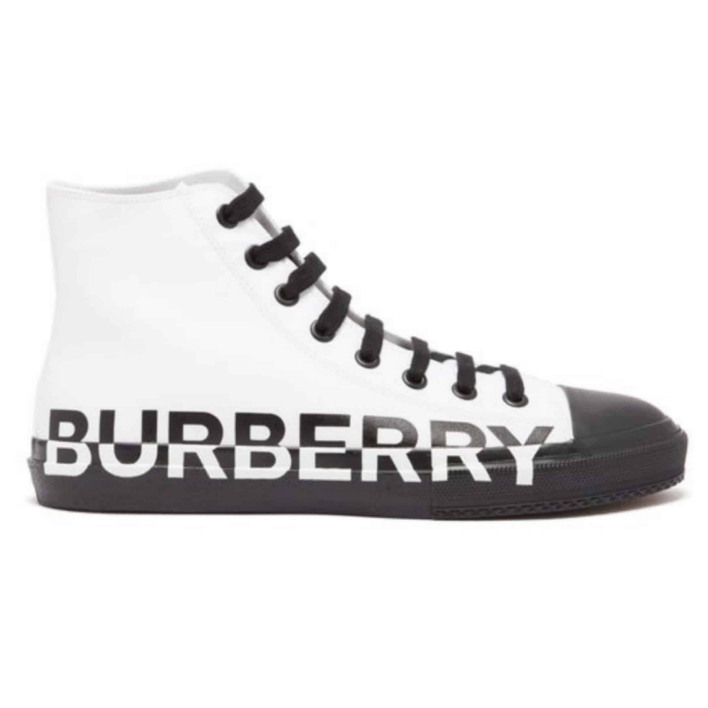 B**rry logo print gabardine high-top sneakers - bbr32