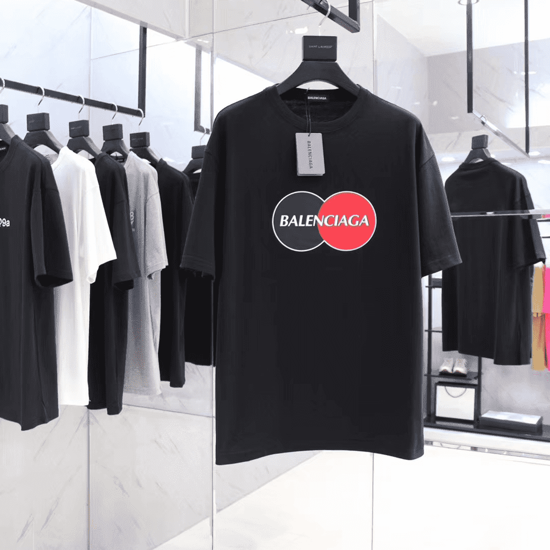 Ba*len*cia*ga uniform large fit t-shirt in black vintage jersey - bb40