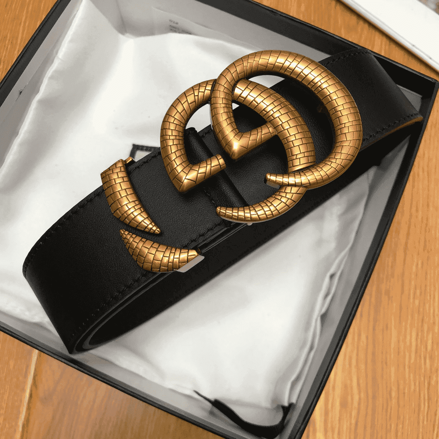 G*u*i leather belt with double g buckle - b11