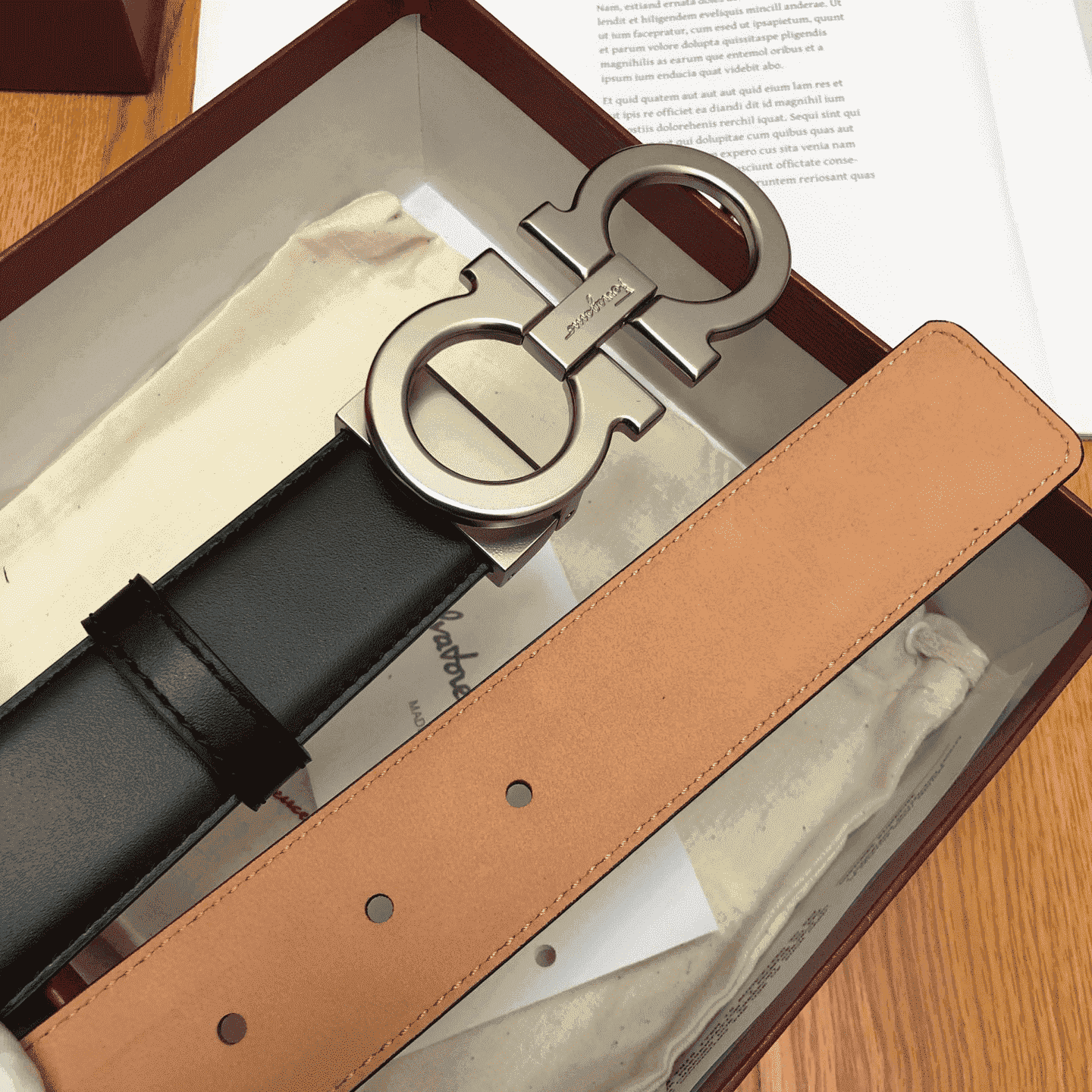 SALVATORE FERRAGAMO DOUBLE GANCIO BELT - B28