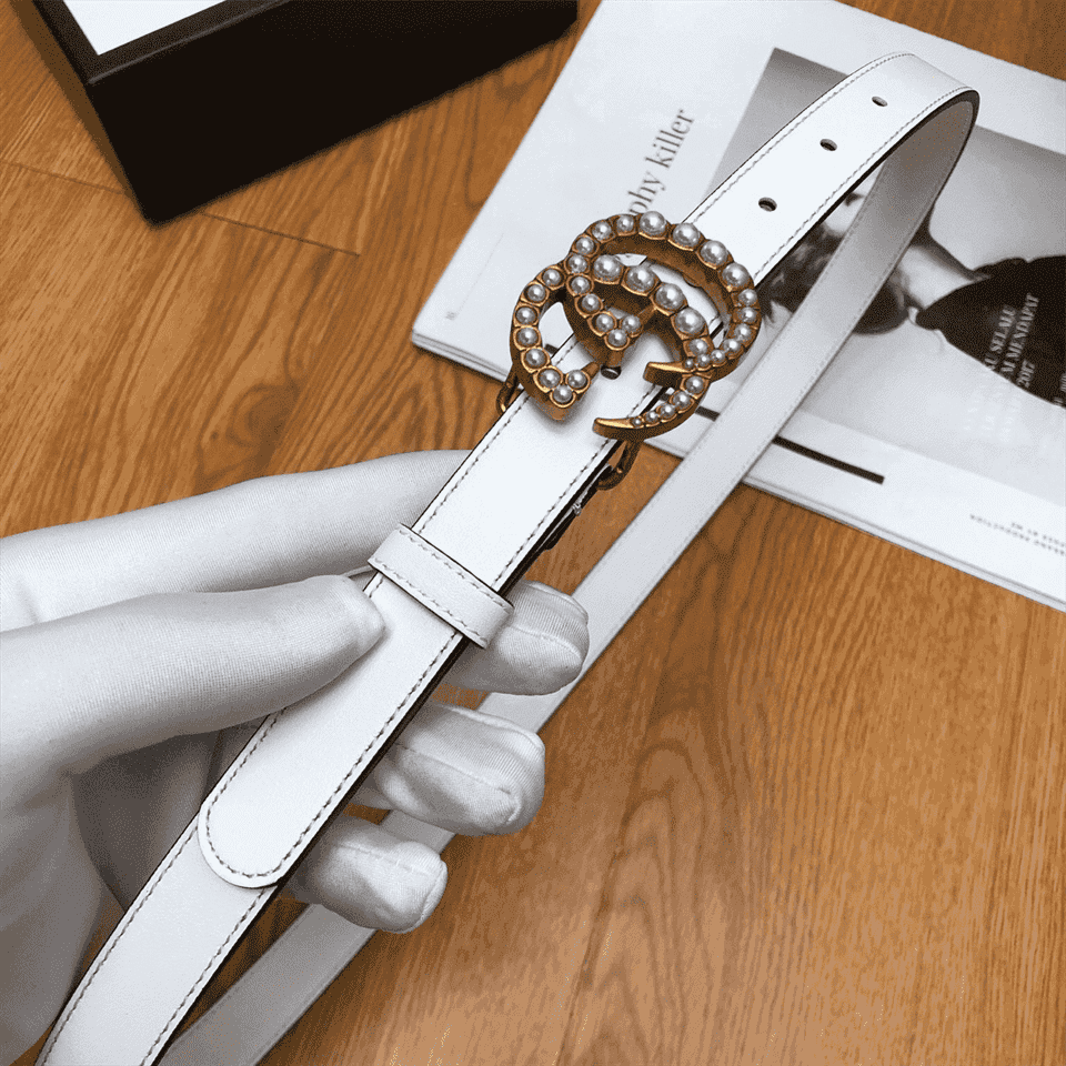 G*u*i pearl studded gg belt - b14