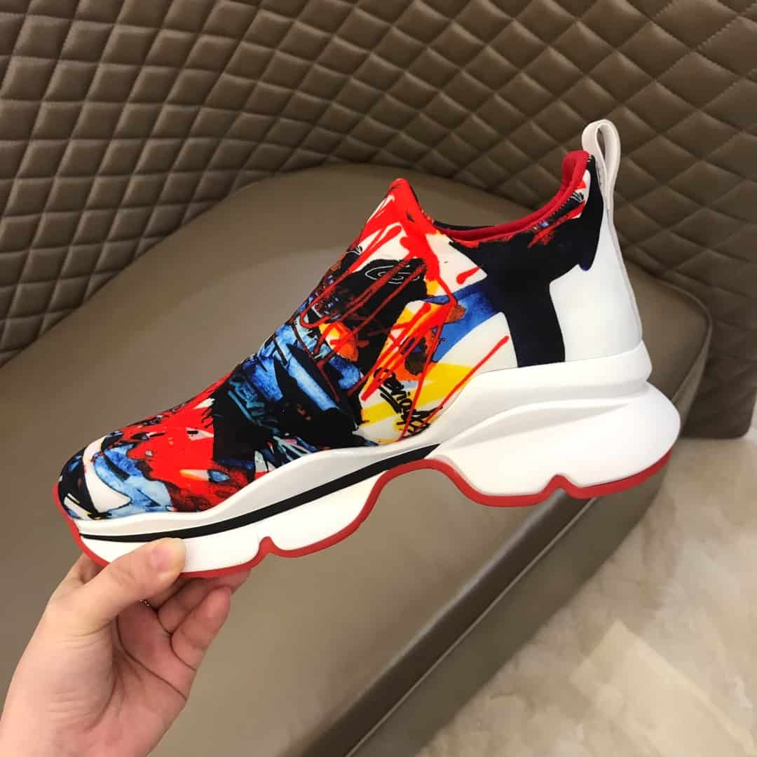 Ch**an louboutin space run sock sneaker - cl63