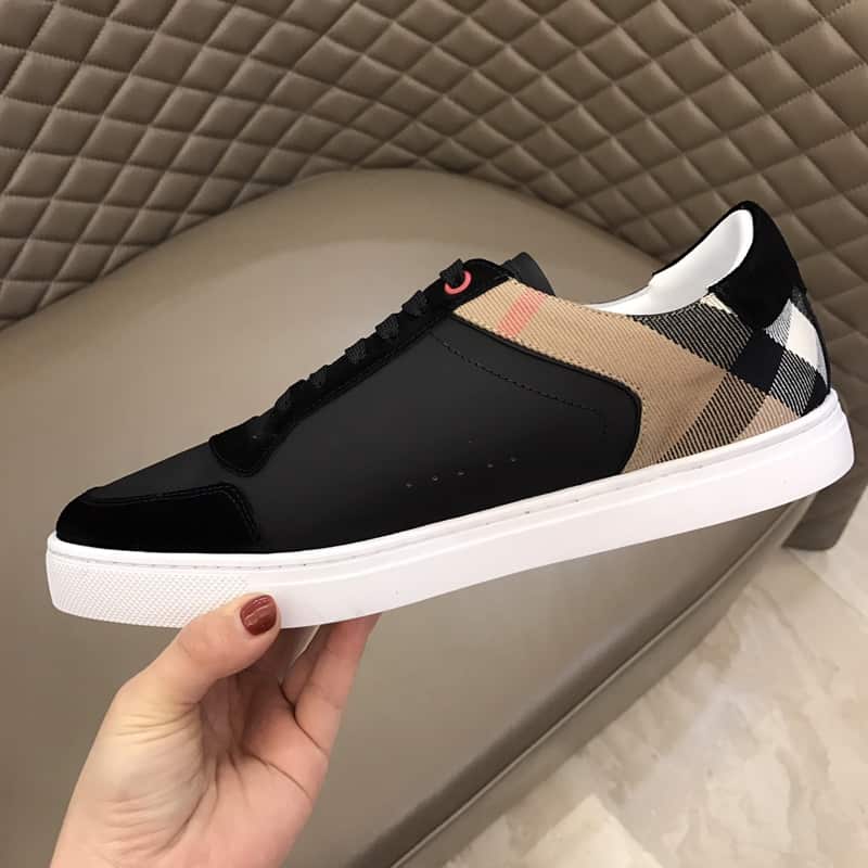 B**rry leather and house check sneakers - bbr26