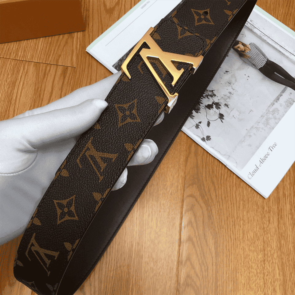 l0*is V*t0n belt initiales reversible monogram 1w noir black/brown - b32