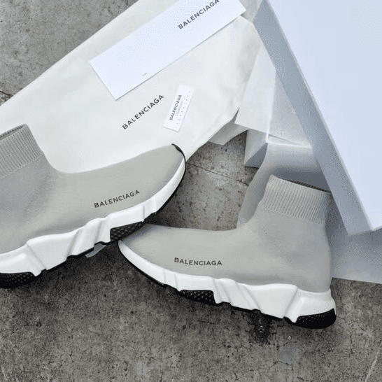 Ba*len*cia*ga speed trainer metallic silver lurex - bb18