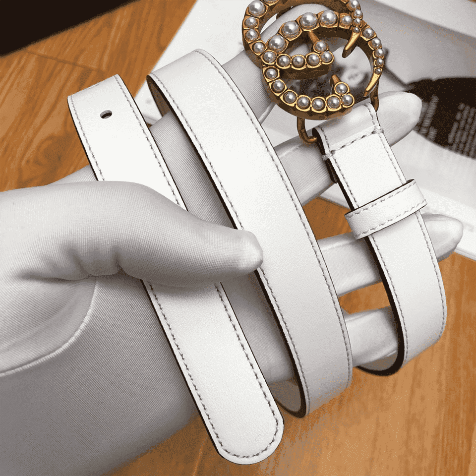 G*u*i pearl studded gg belt - b14