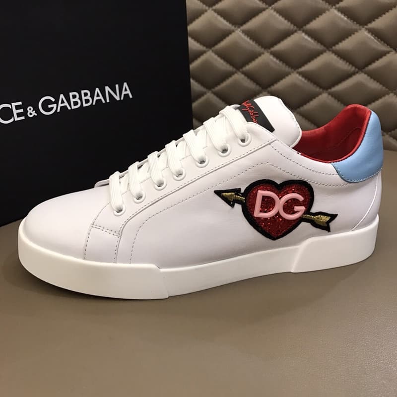 DOLCE & GABBANA WHITE HEART SNEAKERS - DG31