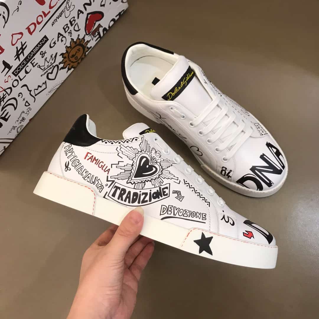 DOLCE & GABBANA CALFSKIN NAPPA PORTOFINO SNEAKERS