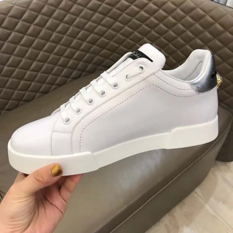 DOLCE & GABBANA SNEAKERS PORTOFINO IN VITELLO NAPPATO CON PATCH