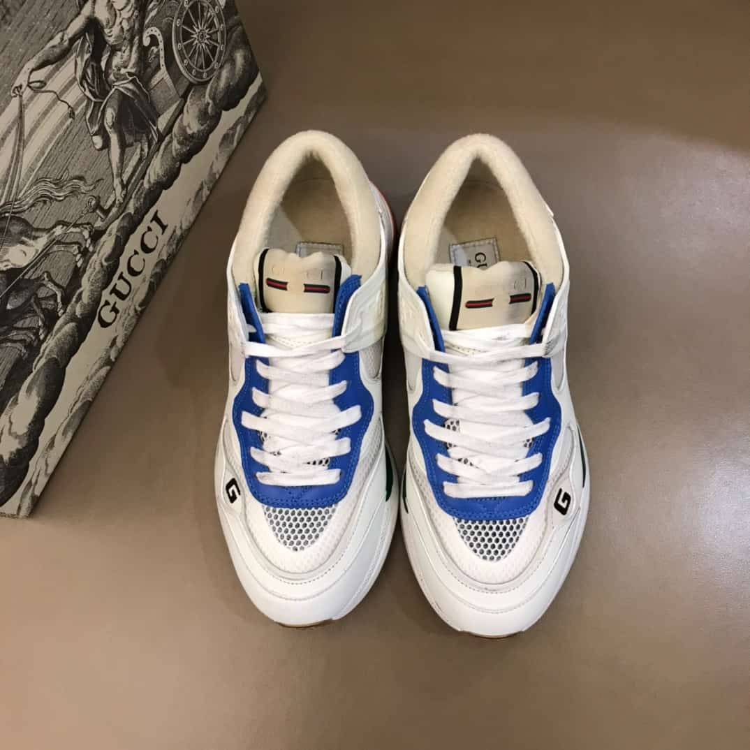 G*u*i g line sneakers in leather and mesh with embroidered logo - gc117