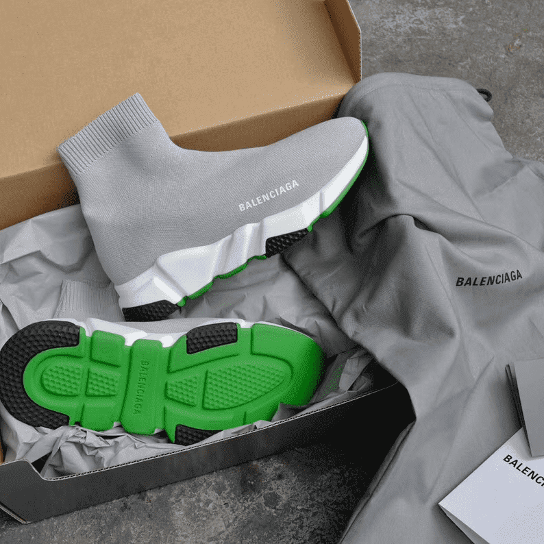 Ba*len*cia*ga speed trainer metallic silver neon - bb19