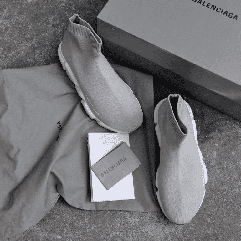 Ba*len*cia*ga speed trainer metallic silver neon - bb19