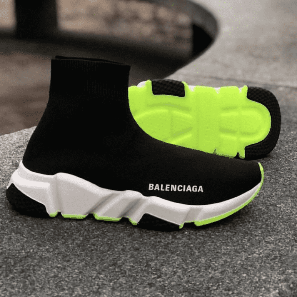 Ba*len*cia*ga speed trainer black white neon ss19 - bb12