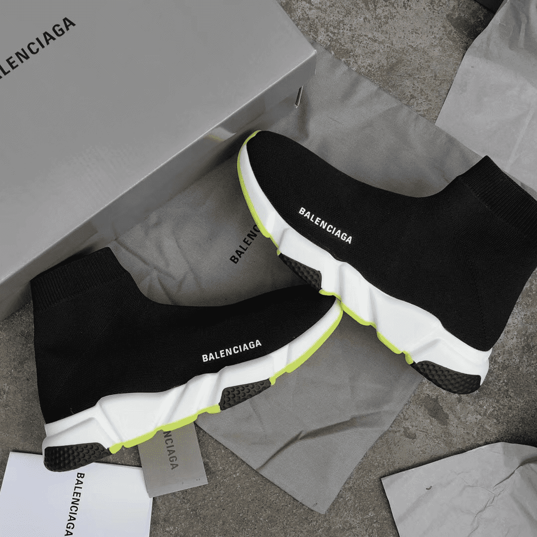 Ba*len*cia*ga speed trainer black white neon ss19 - bb12
