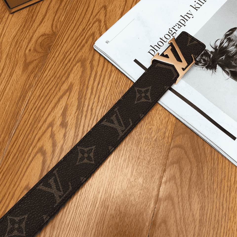 l0*is V*t0n belt lv initiales reversible monogram rose poudre - b33