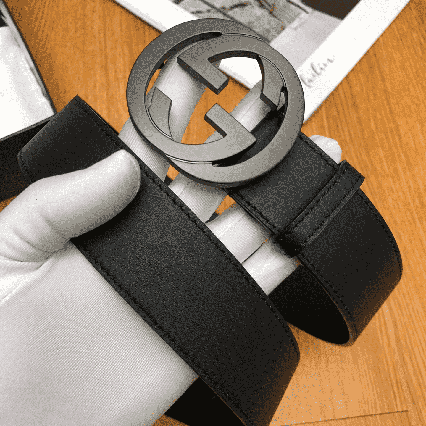 G*u*i interlocking-g leather belt - b12