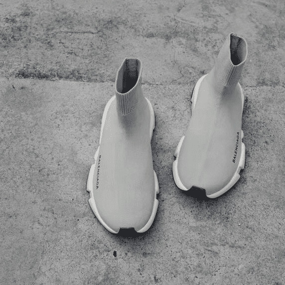 Ba*len*cia*ga speed trainer metallic silver lurex - bb18