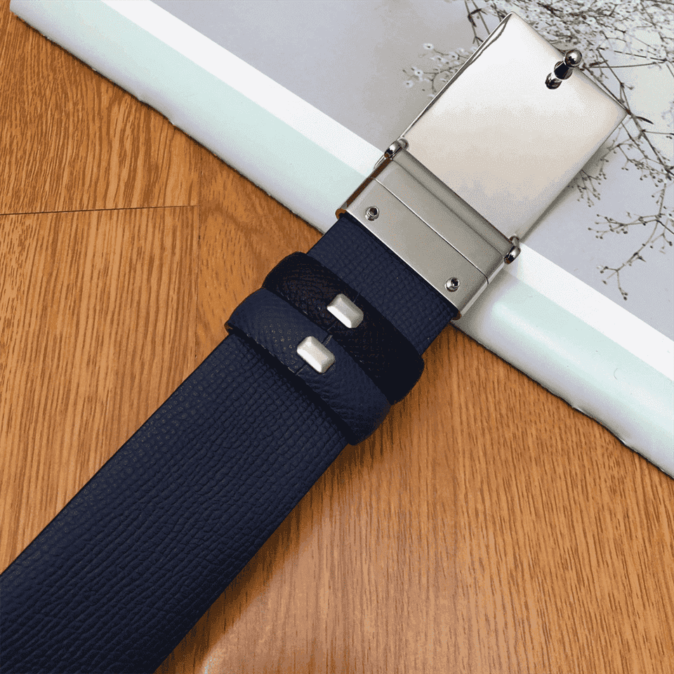 B**rry reversible plaque buckle grainy leather belt - b25