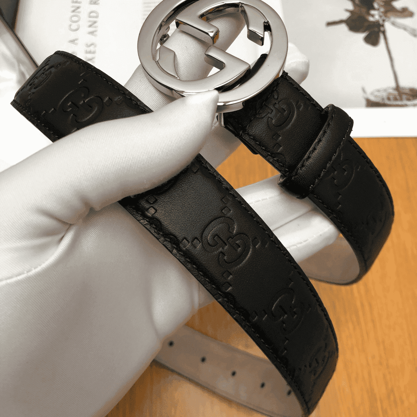 G*u*i interlocking-g leather belt - b7