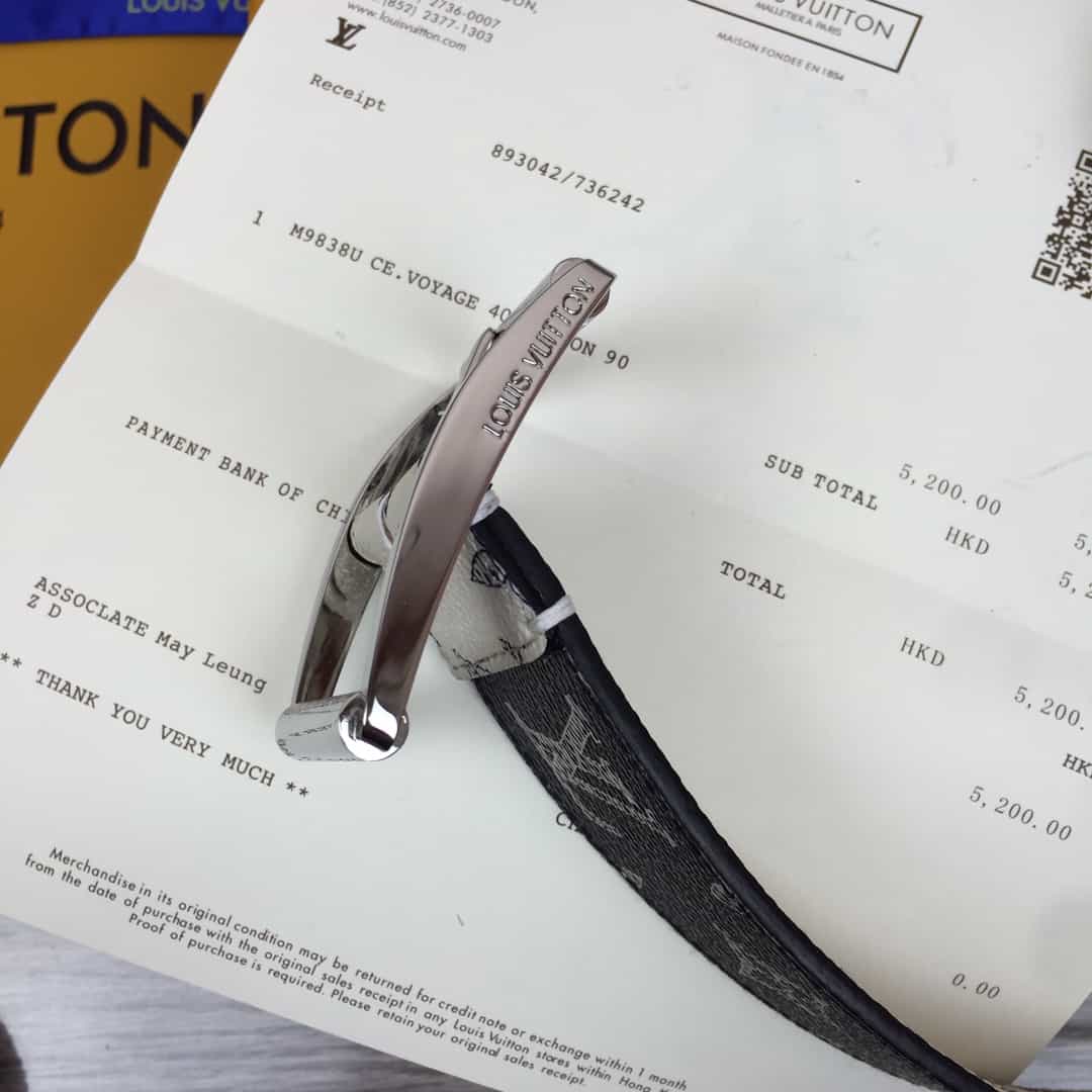 l0*is V*t0n white/blue monogram belt