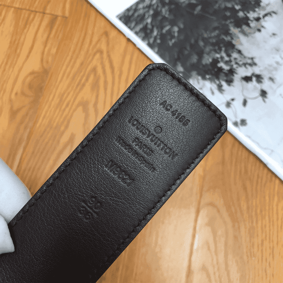 l0*is V*t0n belt initiales reversible monogram 1w noir black/brown - b32