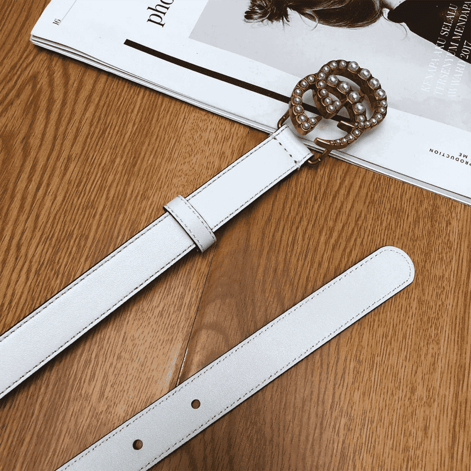 G*u*i pearl studded gg belt - b14