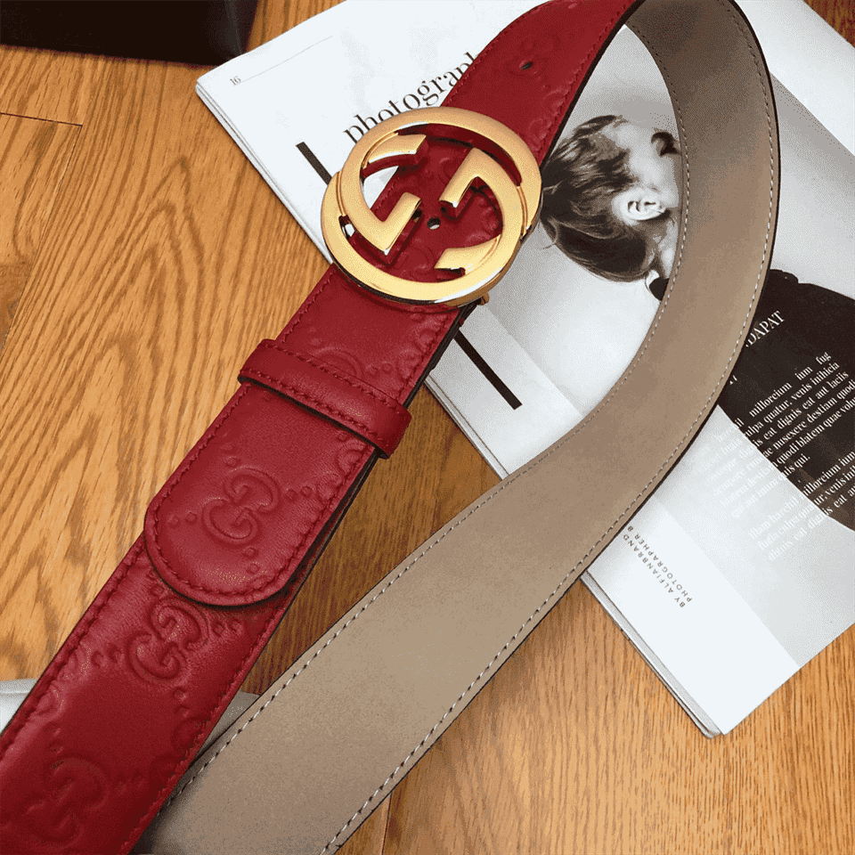 G*u*i interlocking g-buckle leather belt - b3