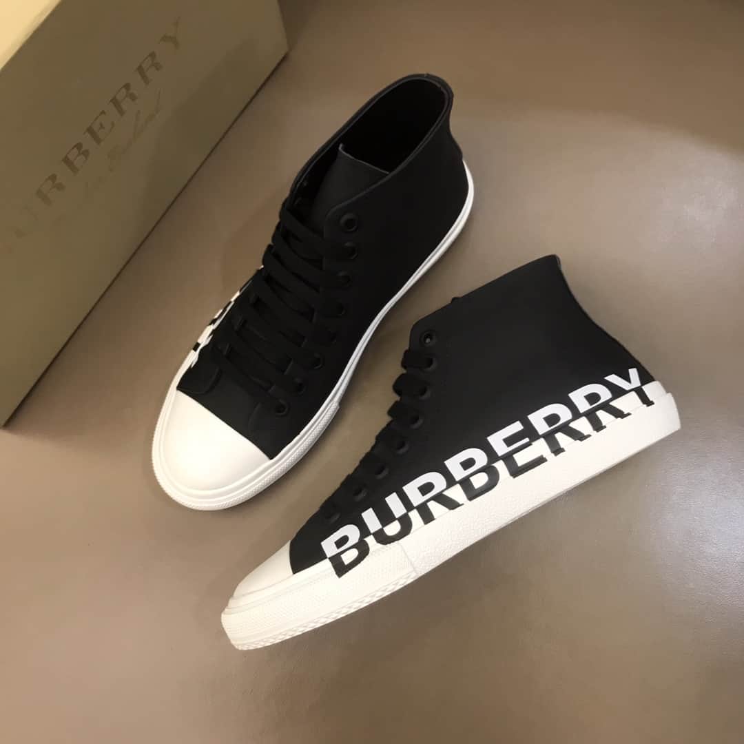 B**rry logo print gabardine high-top sneakers - bbr31