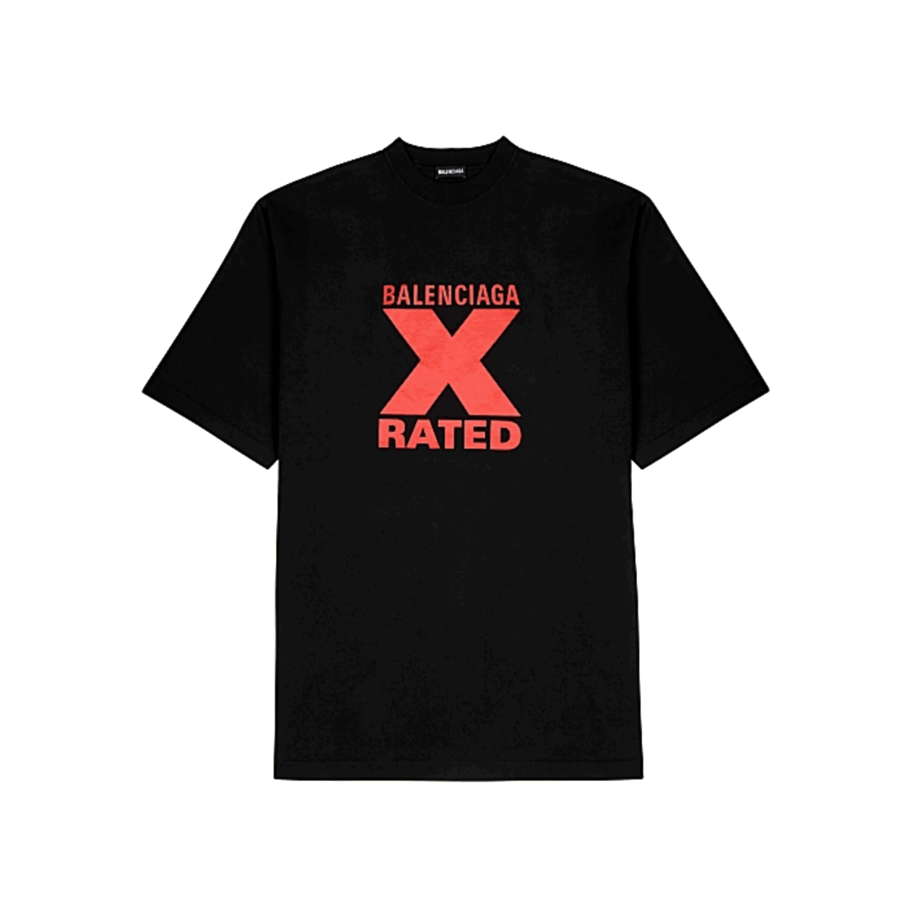 Ba*len*cia*ga x-rated black cotton-jersey t-shirt - bb39