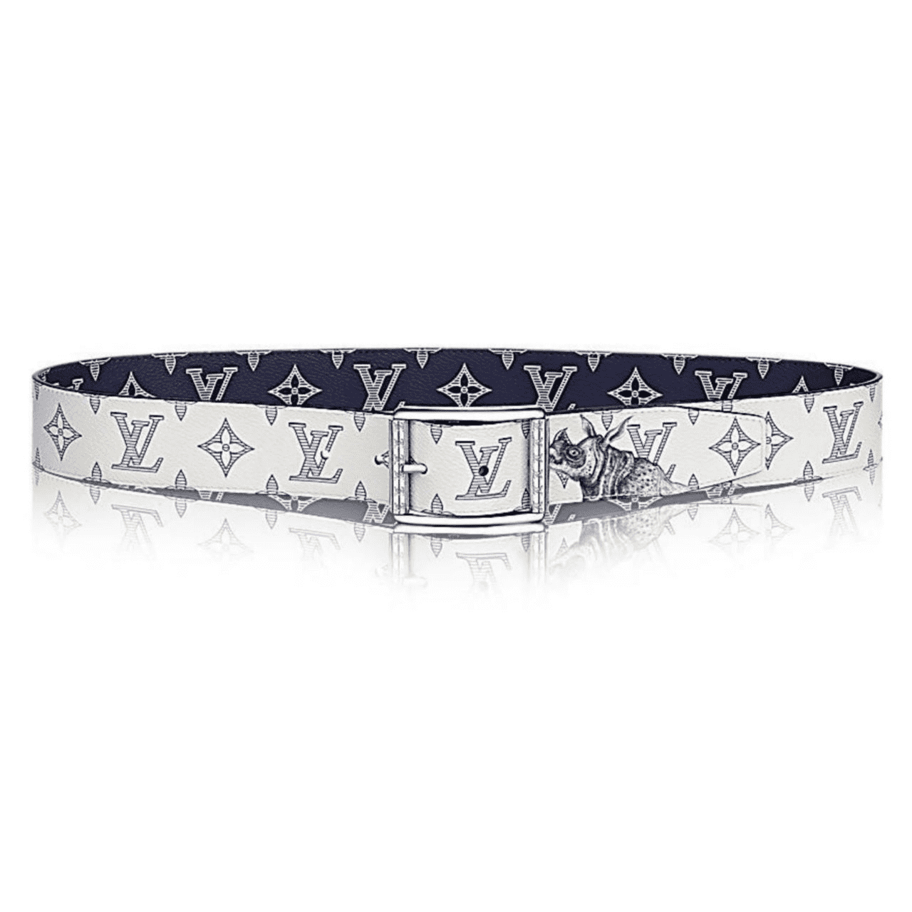 l0*is V*t0n white/blue monogram belt