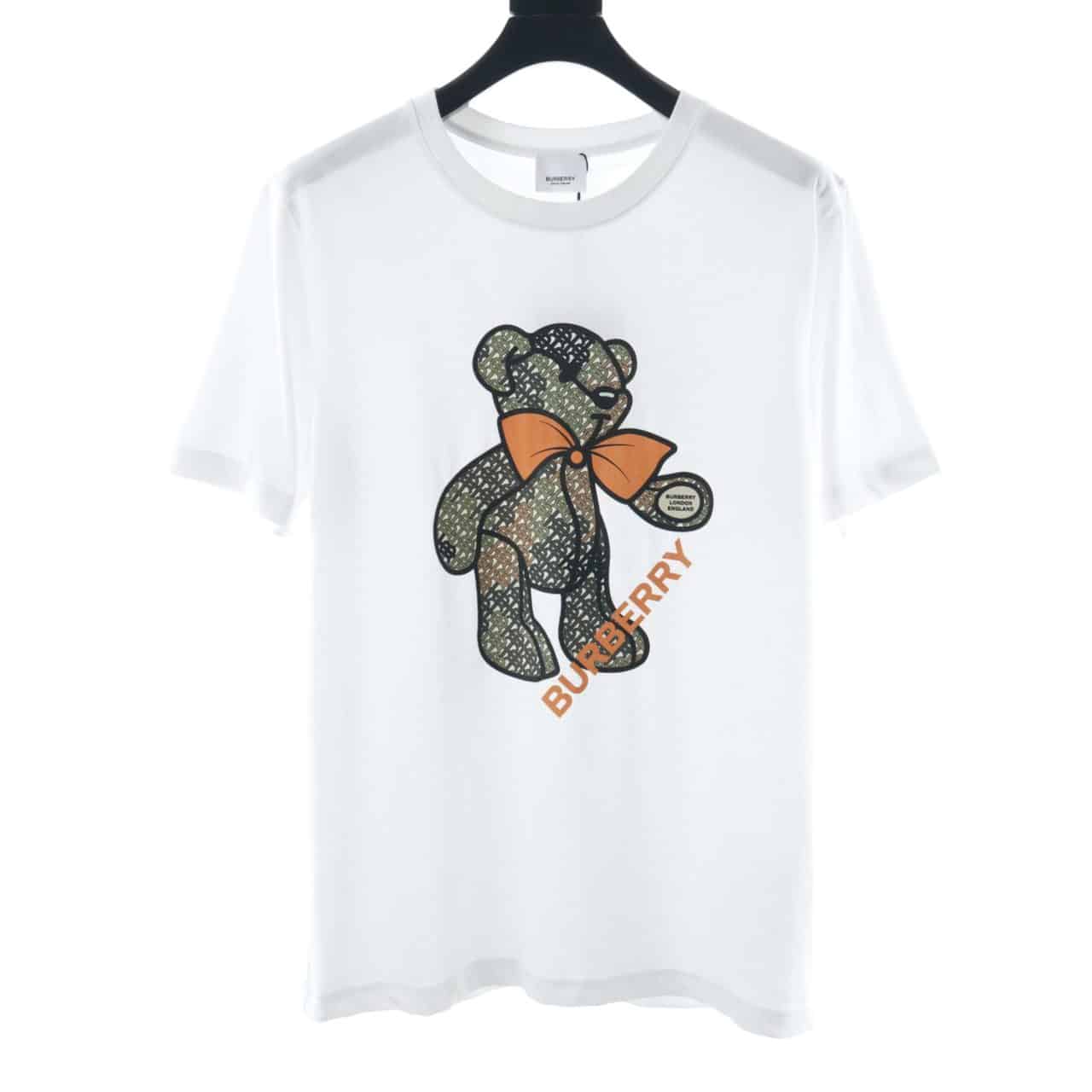 B**rry bow bear print short white sleeve