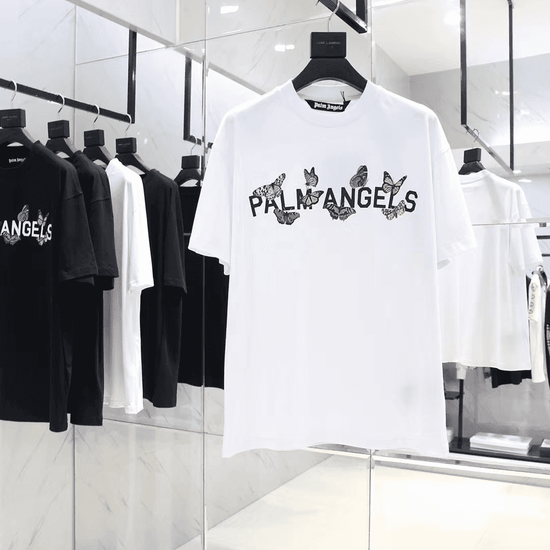 PALM ANGELS BUTTERFLY COLLEGE TEE - PA17