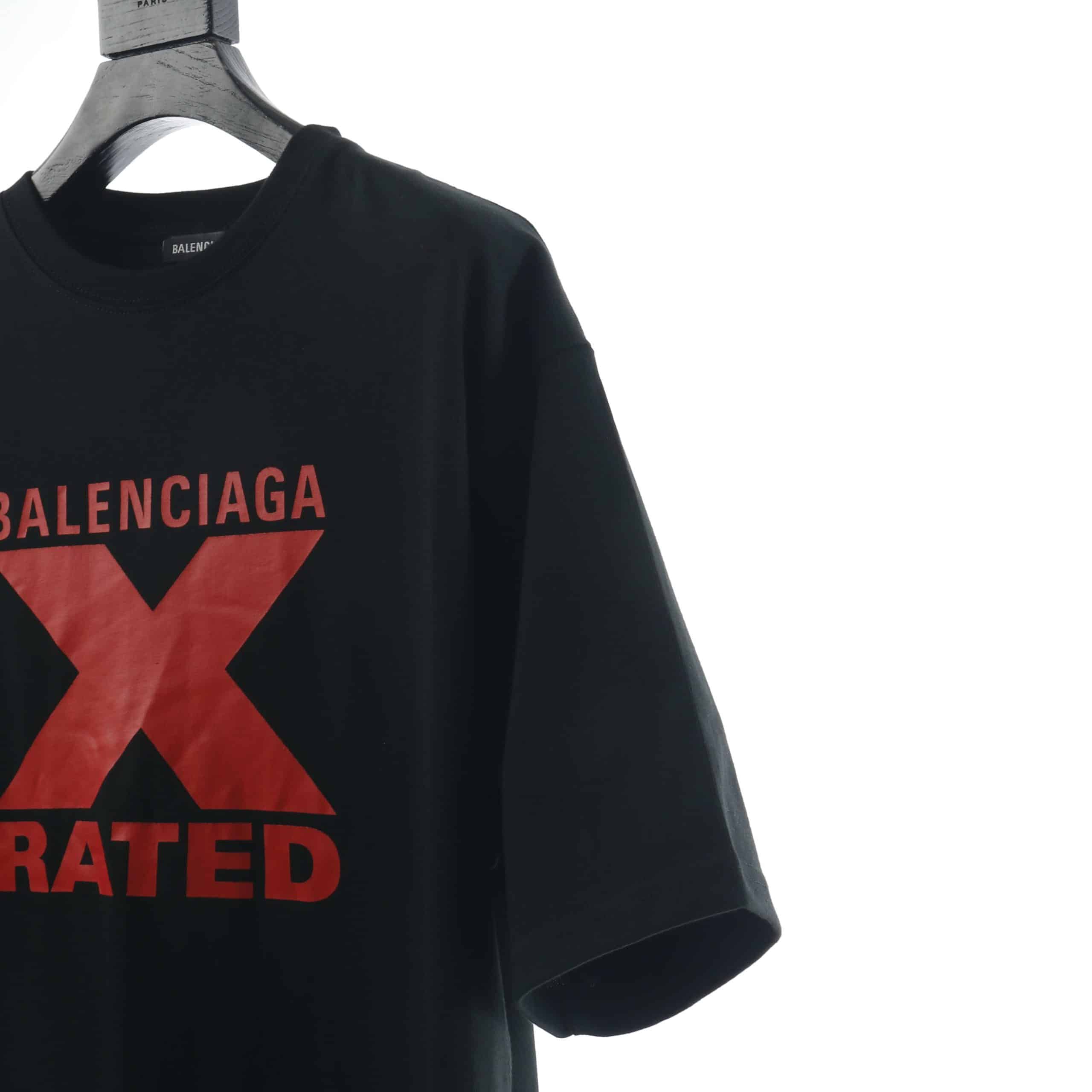 Ba*len*cia*ga chest red x printeed t shirt