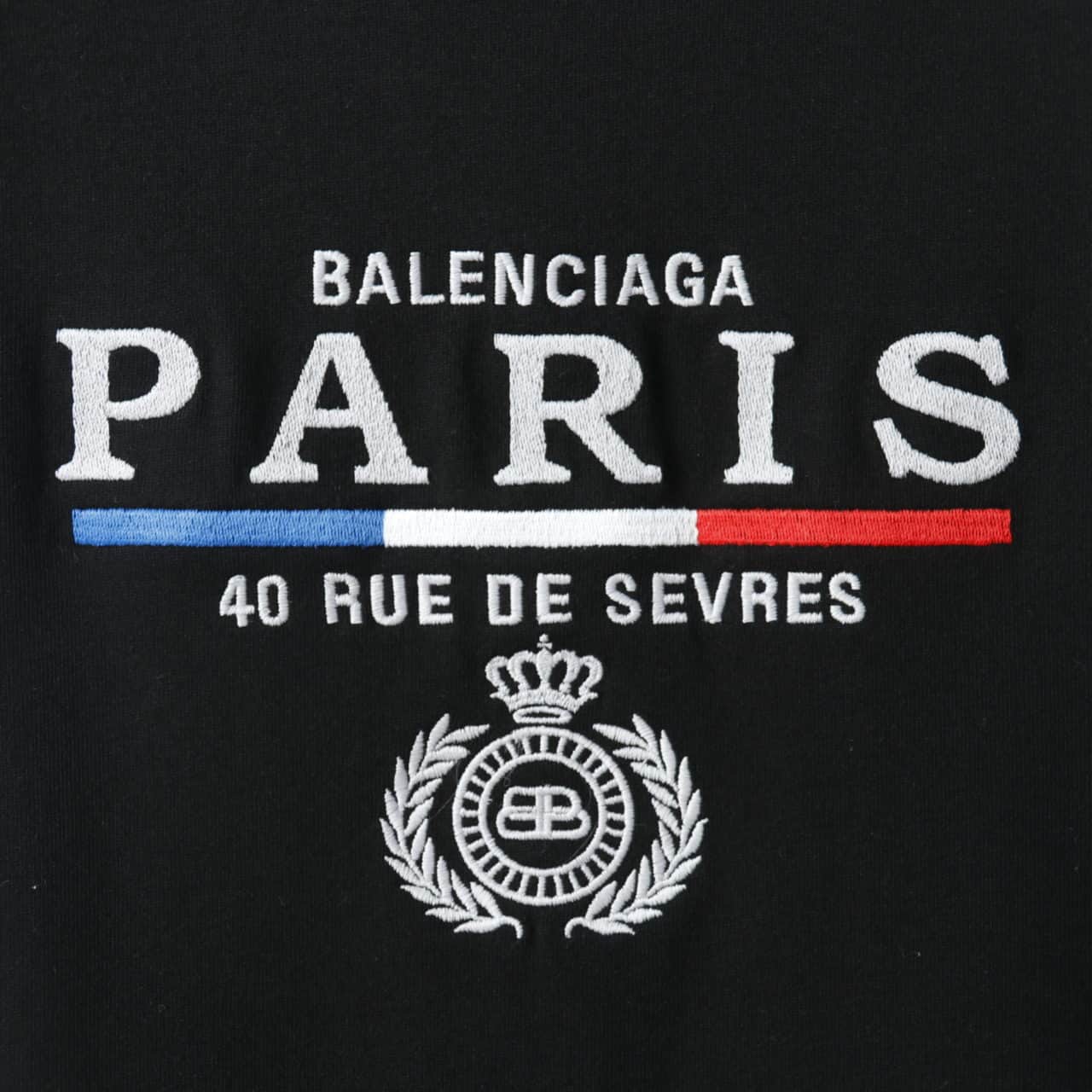 Ba*len*cia*ga crown embroidered black t shirt