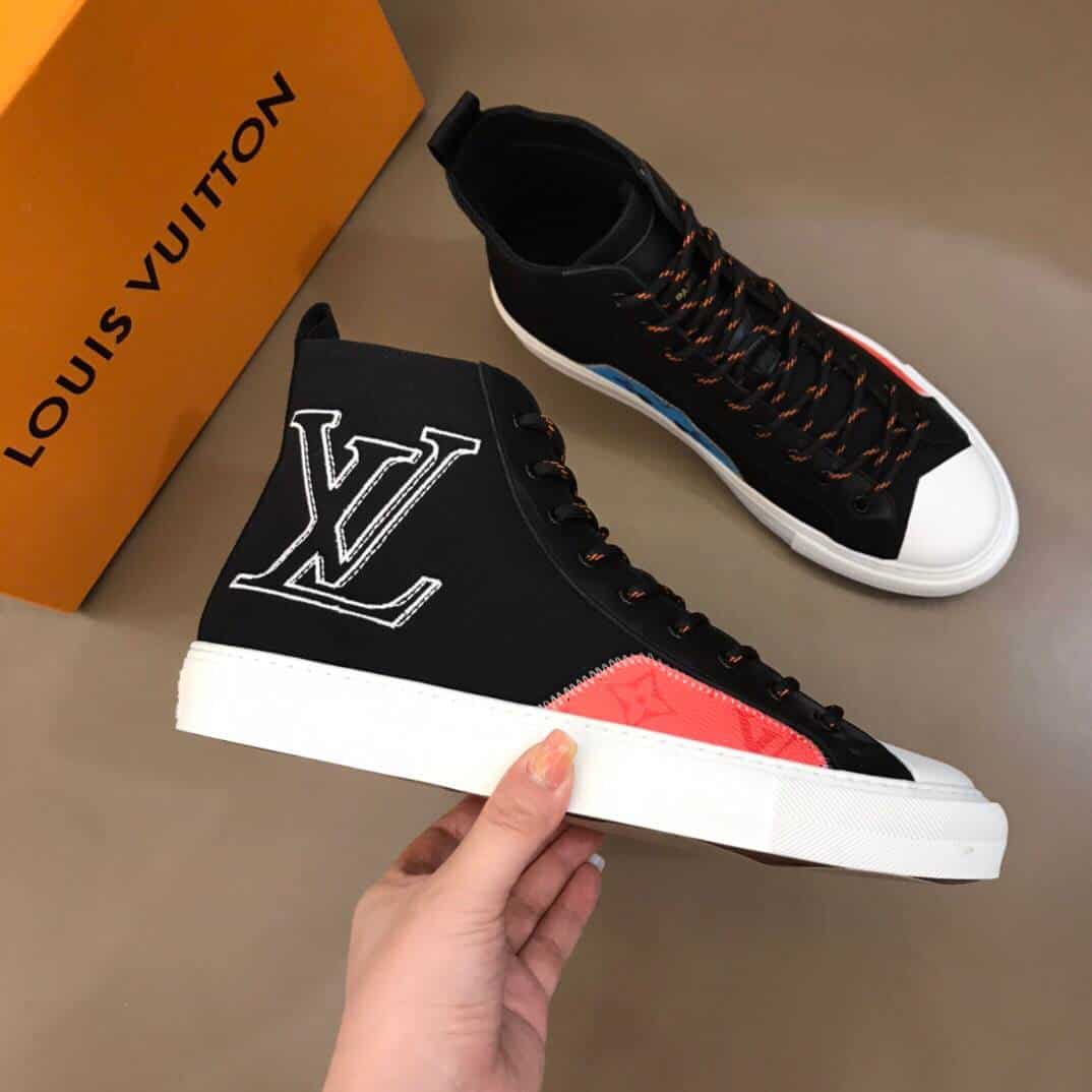 l0*is V*t0n tattoo high top black sneaker - lv77