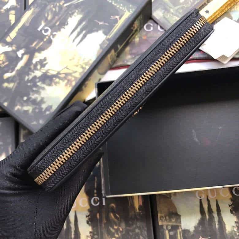 G*u*i animalier leather zip around wallet