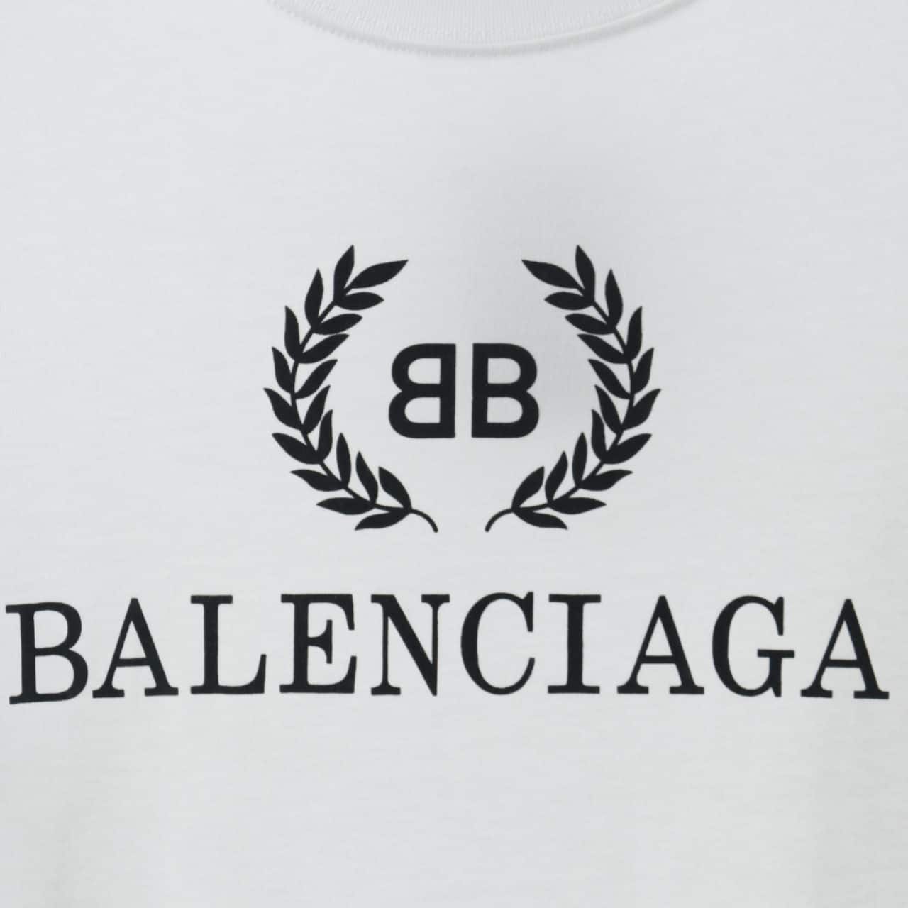 Ba*len*cia*ga wheat ear short sleeve white t shirt