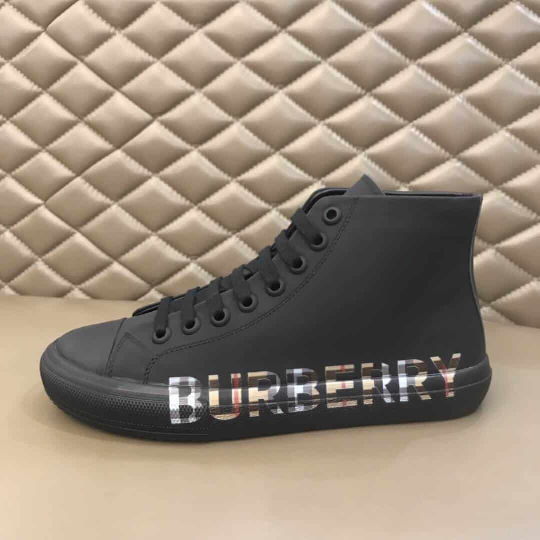 B**rry logo print gabardine high-top sneakers – bbr82