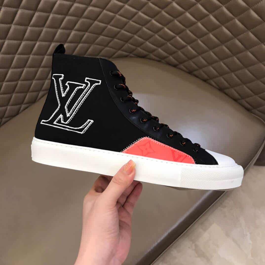 l0*is V*t0n tattoo high top black sneaker - lv77