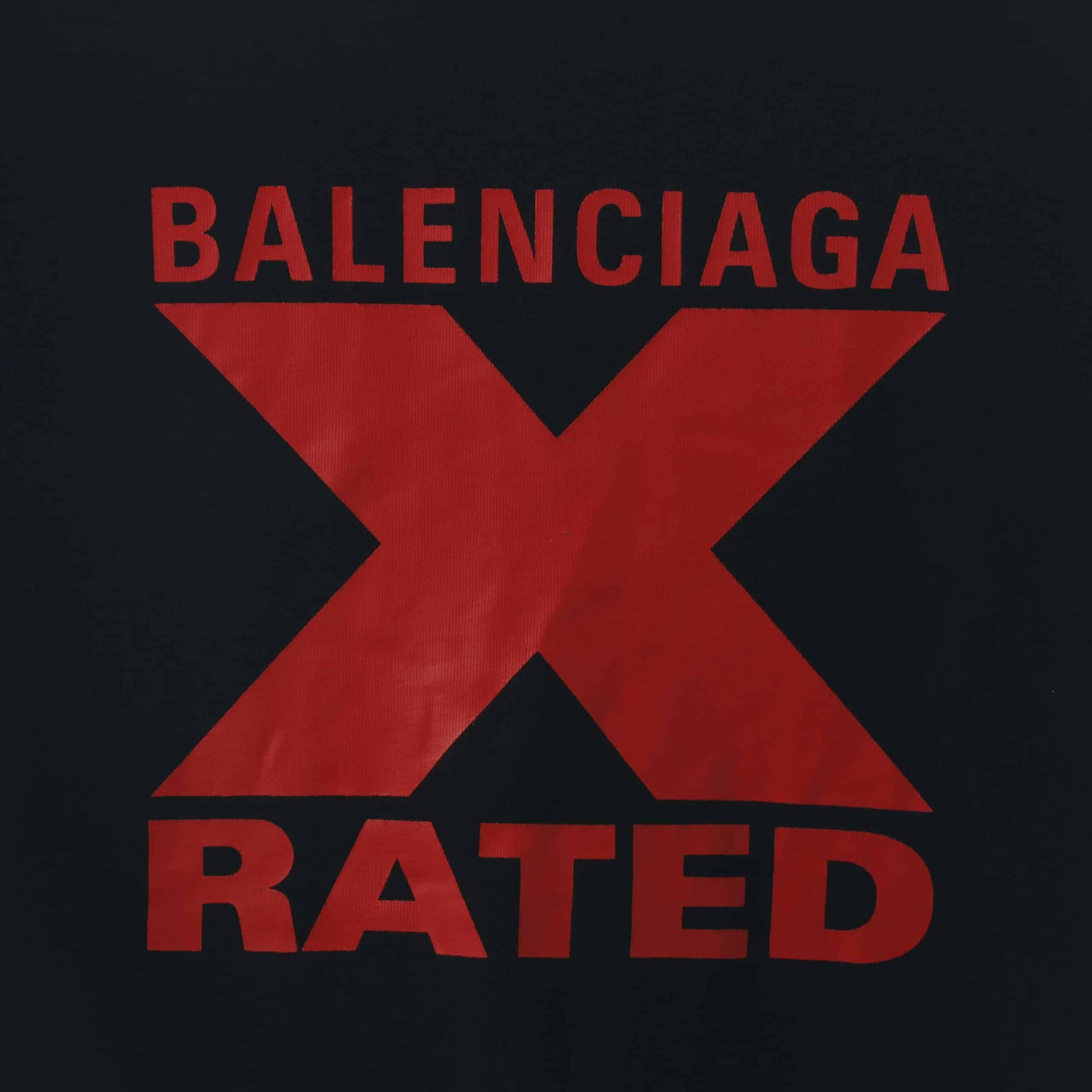Ba*len*cia*ga chest red x printeed t shirt