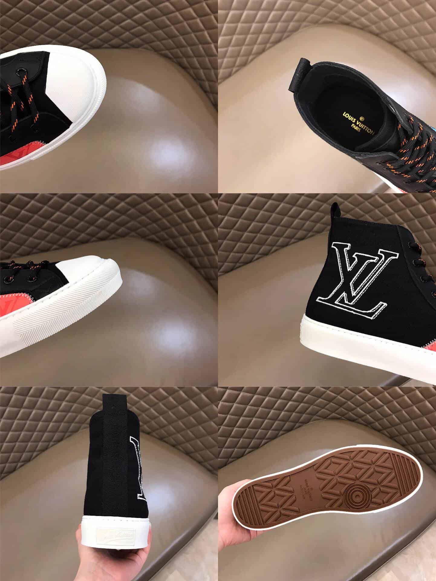 l0*is V*t0n tattoo high top black sneaker - lv77