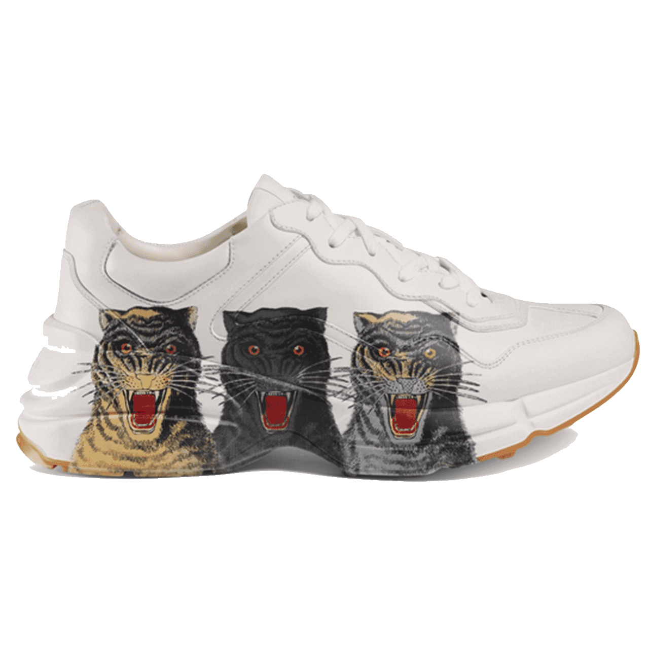 G*u*i rhyton leather sneaker with tigers